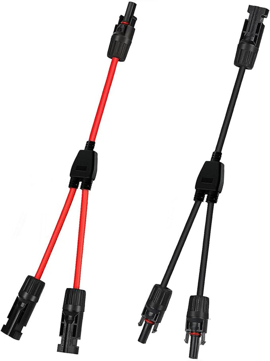 Y Solar Connector 1 to 2 Solar Y Branch Parallel Cable,Solar Male Female Connector Adapter,4 mm² Cable Waterproof IP68, for Solar Panels,Solar Cells (Y 1-2 Mini)