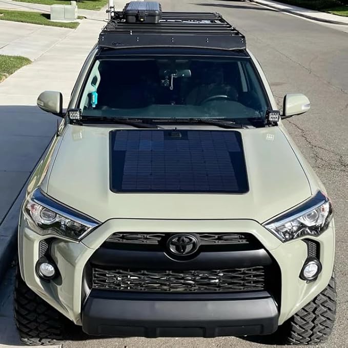 Lensun 100W 12V Hood Flexible Solar Panel for Toyota 4Runner 4th & 5th Gen (2003-2024) - Off Grid Solar Power for Offroading/Overlanding/Camping