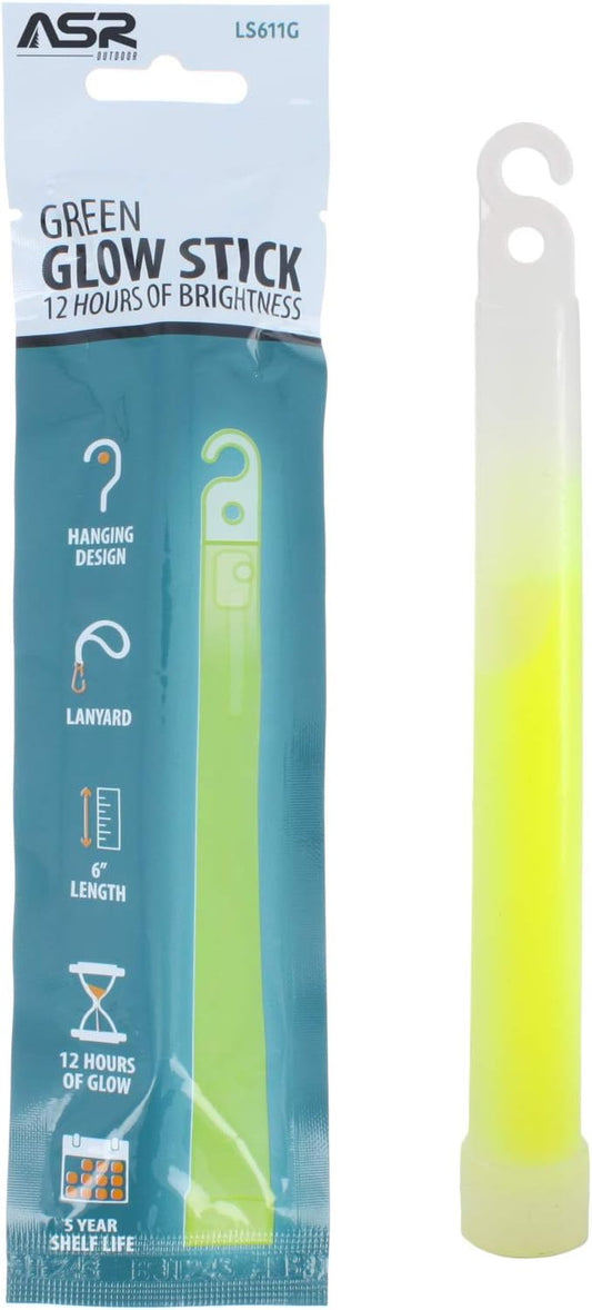 ASR Outdoor Emergency Glow Stick BOB High Visibility Night Vision, 6 inch Green