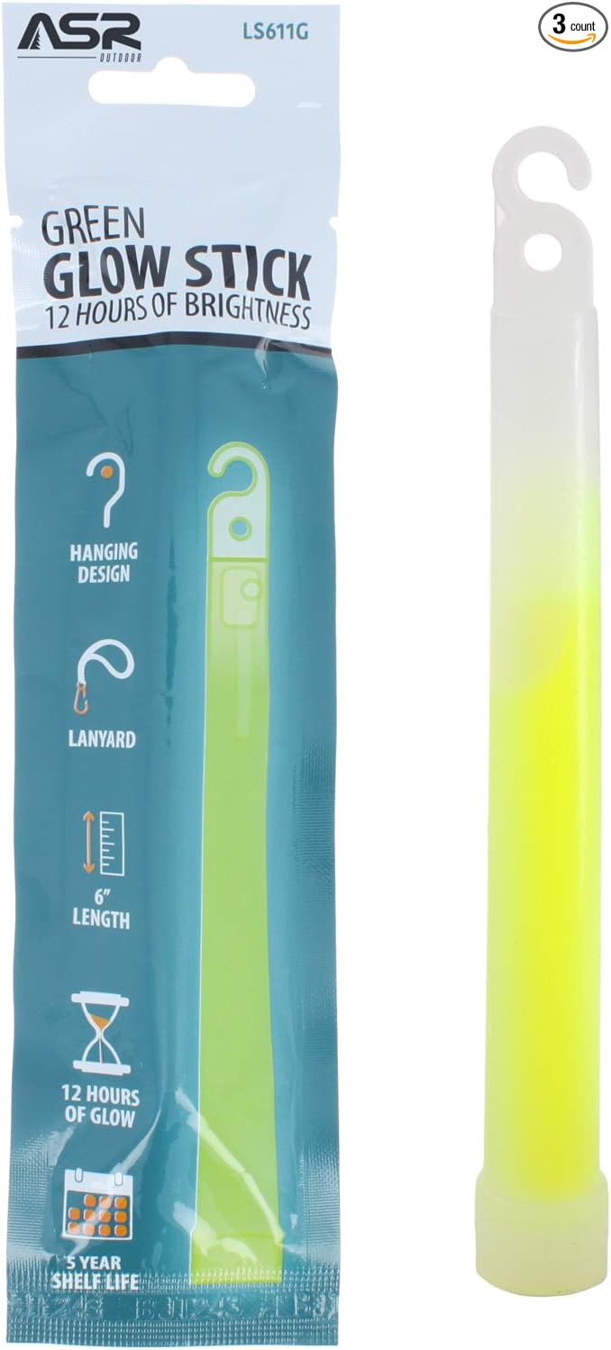 ASR Outdoor (3 Pack) Emergency Glow Stick BOB High Visibility Safety Light
