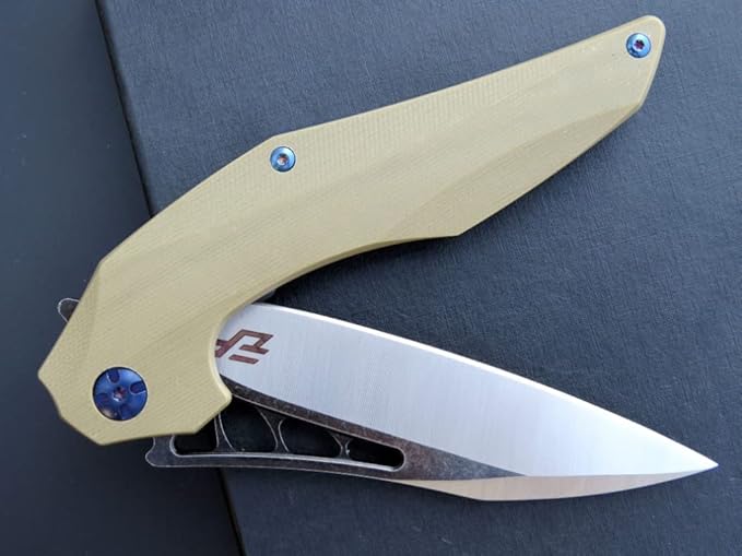 Eafengrow EF226 Folding Knives D2 Blade and G10 Handle Knife Outdoor Camping Hiking EDC Tools (stone)