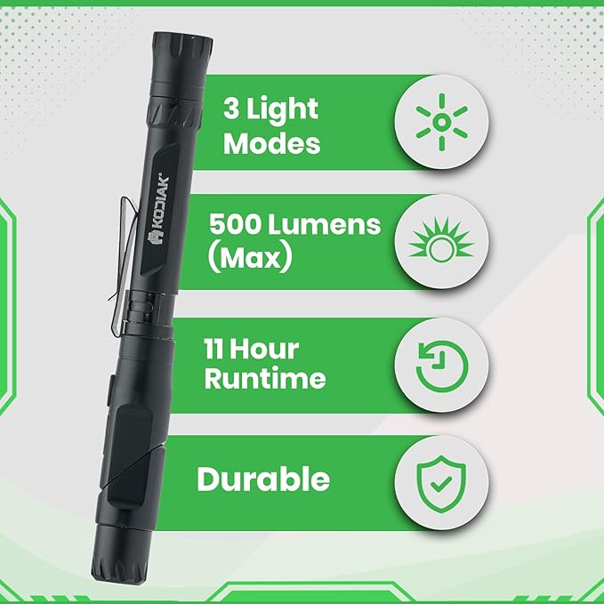 KODIAK Konform Right Angle Flashlight ??500 Lumen 90 Degree Flash Light with Magnetic Base, USB Rechargeable Swivel & Adjustable for Hands-Free Use