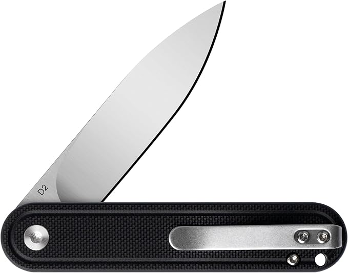 G040 Pocket Knife, 2.75'' D2 Steel Blade G10 handle, Small EDC Knife with Pocket Clip for Men Women, 2.1oz