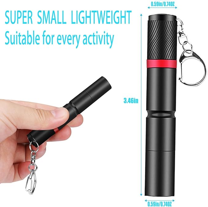 9 Pack Small Mini LED Keychain Flashlight Bulk, Keychain Light Single Mode AAA Battery Pen Flashlights Portable Bulk EDC (Everyday Carry) Pen Flash Lights
