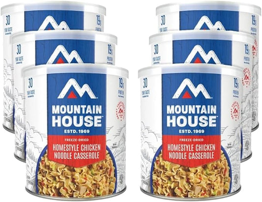 Mountain House Homestyle Chicken Noodle Casserole #10 Can| Freeze-Dried Backpacking & Camping Food| Survival & Emergency Food | 6-Pack