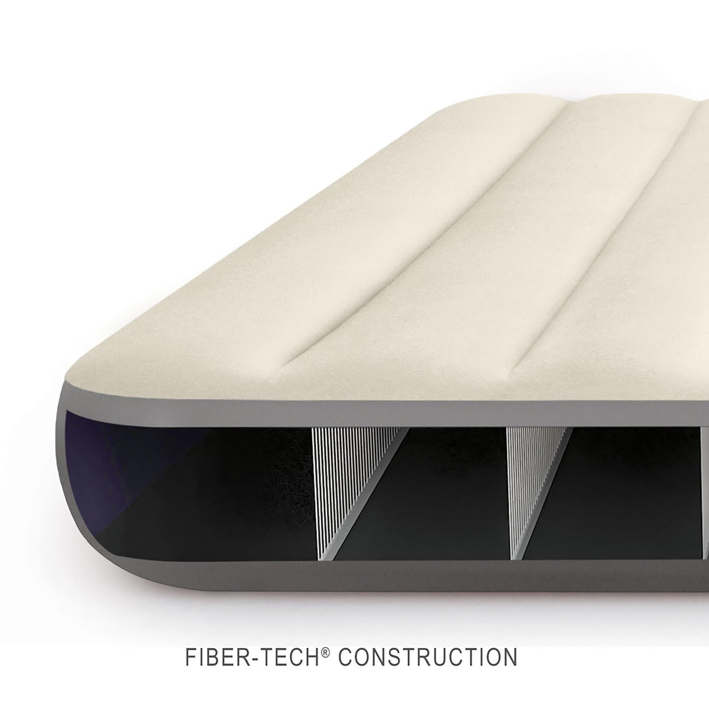 Intex 64103E Dura-Beam Standard Single-High Air Mattress: Fiber-Tech - Queen Size - 10in Bed Height
