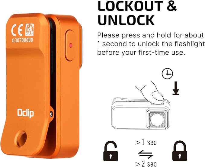 OLIGHT Oclip Rechargeable EDC Flashlight 300 Lumens Dual Sources Compact Pocket Clip Light, Convenient USB C Charging, Magnetic Flash Lights for Working, Cycling, Emergency, Signaling Tool(Orange)