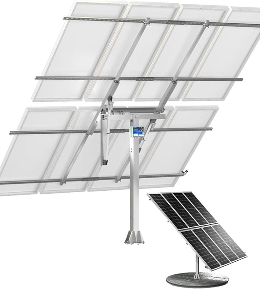 ECO-WORTHY Solar Panel Dual Axis Tracking System (Expanded Version Increase 40% Power) with Tracker Controller,for 10PCS 100W/8PCS 200W/4PCS 400W,High Stability, Multi-Angle Adjustment, for Yard/Farm