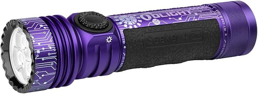 OLIGHT Seeker 4 Pro Rechargeable Flashlights, High Powerful Bright Light 4600 Lumens with USB C, Waterproof IPX8 for Emergencies, Camping, Searching (Cyber Violet Cool White)