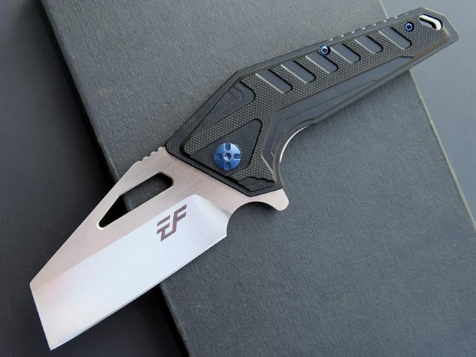 Eafengrow EF933 Pocket Folding Knife EDC D2 Steel Blade Knives G10 Handle Pocket Clip EDC Knife Emergency Outdoor Camping Tools (black)