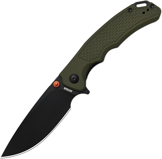 ARTISANCUTLERY Tradition V2 Folding Pocket Knife with 3.58'' AR-RPM9 Steel Blade, EDC Knife with G10 Handle for Camping Hiking Survival(1702M Green)