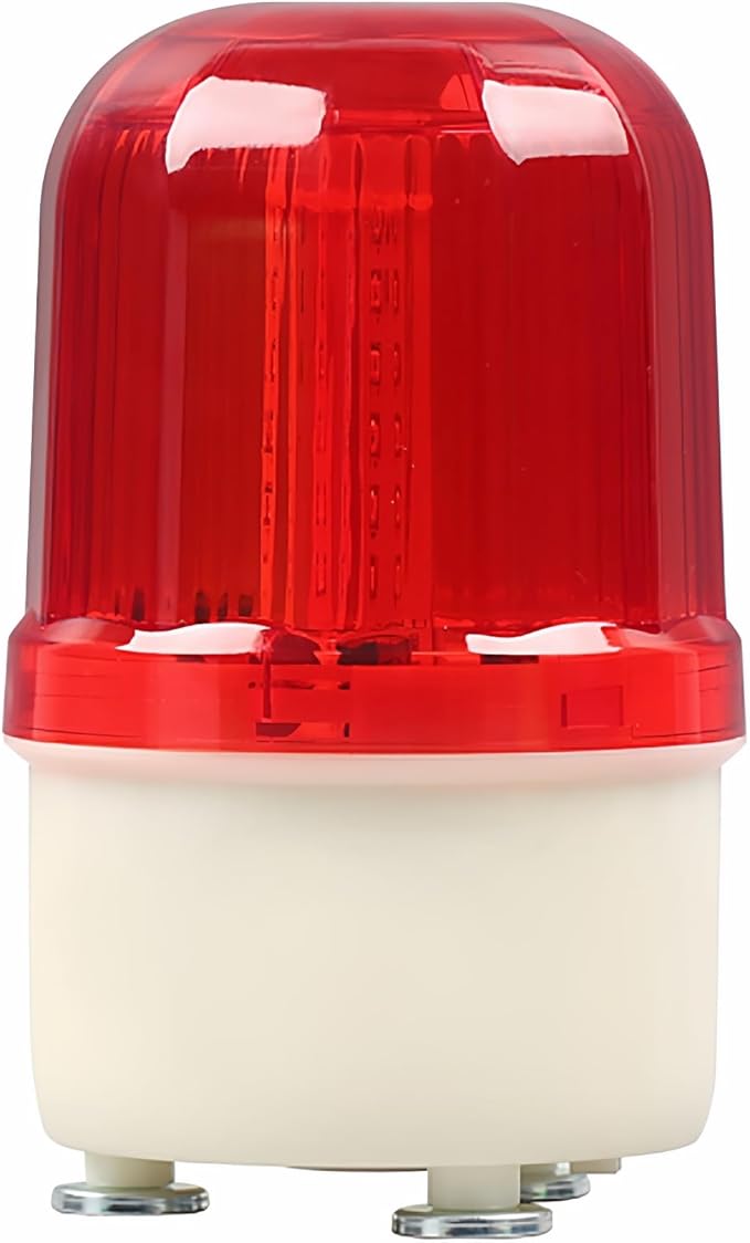 LED Magnetic Beacon Light, Strobe Warning Battery Flashing Lights for Site, Road Construction Rotating Safety Warning (No Sound), Red 12V