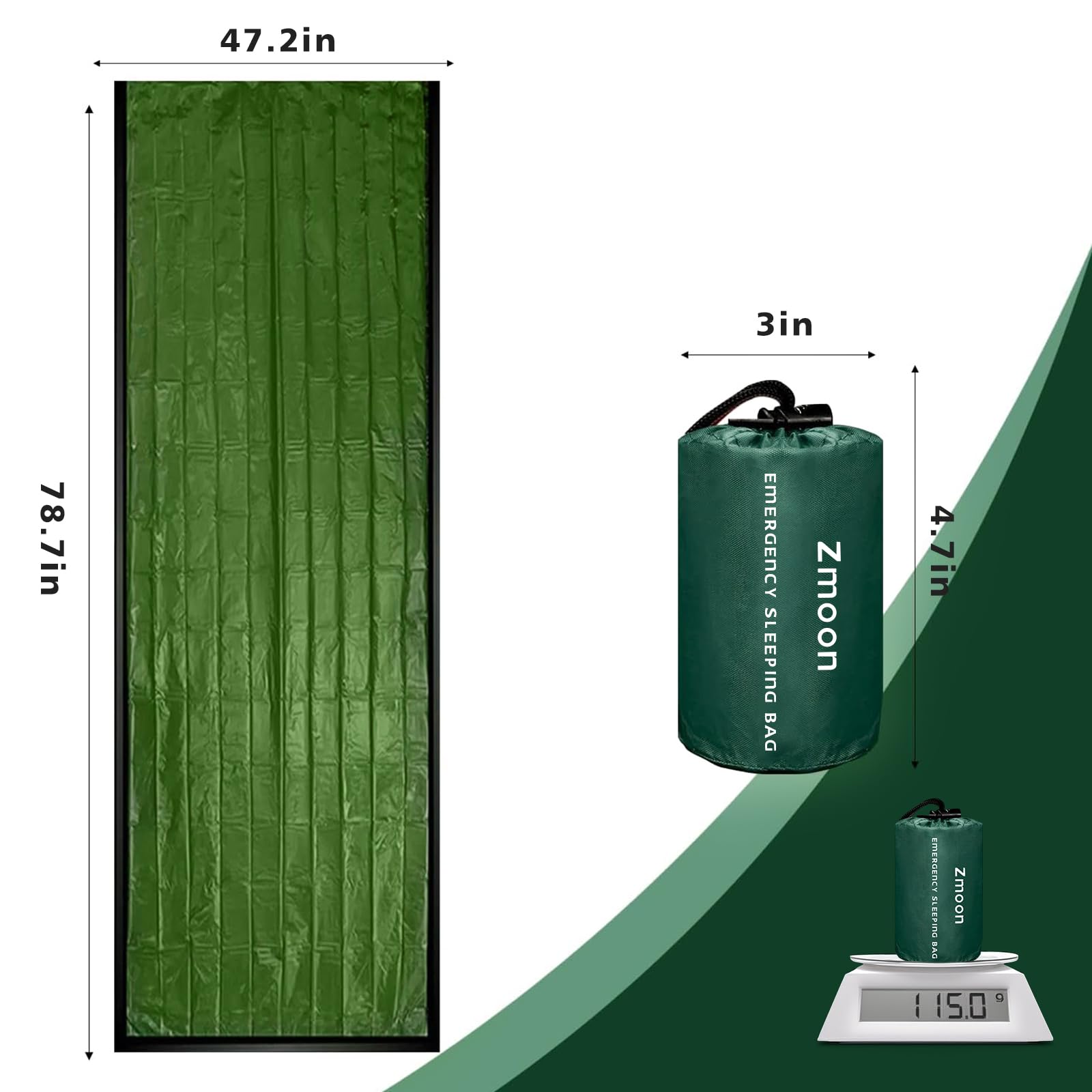 Zmoon Emergency Sleeping Bags 2 Pack Portable Waterproof Thermal Bivy Sacks