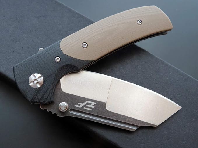 Eafengrow EF69 Pocket EDC Knife with Clip,Flipper Folding Knife for Camping Survival and Outdoor Activities Liner Lock. (EF69-desert)