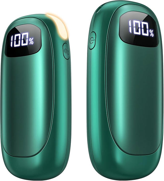 Hand Warmers Rechargeable 2 Pack, Electric Dual-Sided Heating with LED Display & Flashlight, Max 127?? 13Hrs Long Lasting Pocket Heater for Raynauds, Golf, Hunting Essentials, Gifts for Men Women