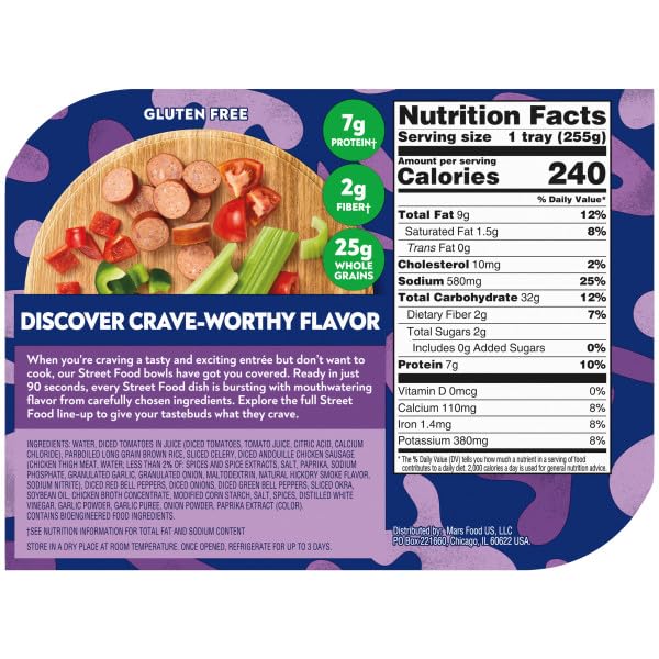 BEN'S ORIGINAL Street Food Gumbo with Chicken Andouille Sausage, Prepared Entrée, Microwave in 90 Seconds, 9 oz (Pack of 6)