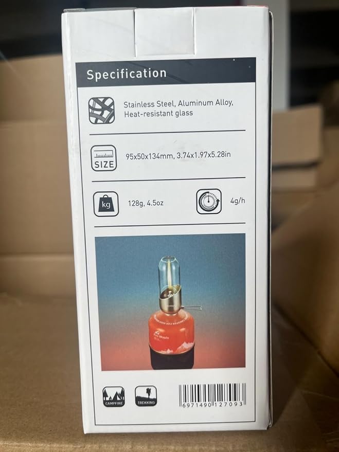 Fire-Maple Orange Camping Lantern Glass, Steel & Aluminum | Propane or Isobutane Fuel Canister Beautiful Lights | NO Mantles Needed | Propane Lanterns for Camping, Emergency Essential