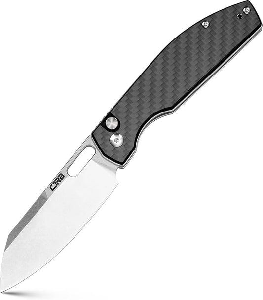 CJRB CUTLERY Pocket Knife Ekko(1929) Folding Knife for Men AR-RPM9 Steel Blade and Black Carbon Fiber Handle for Work Outdoor Hinking Camping