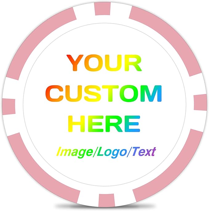 50-500 Custom Poker Chips, 11.5g Casino Size Clay Chips, Upload Your Image or Text for Personalization, for Bar Tokens, Poker Games or Event