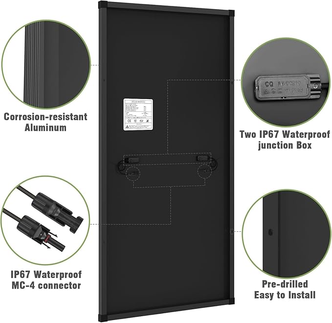 1600 Watt Solar Panels (200W 8 Pack) Monocrystalline High-Efficiency 12V Solar Panel for RV Camping Boat Home Farm Marine Battery and Other Off-Grid Applications (1600w, 200w*8)