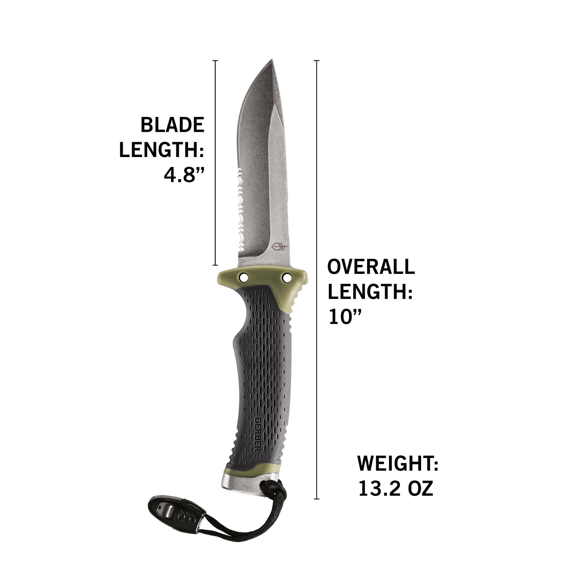 Gerber Ultimate Fixed Blade Knife w/Sheath, Knife Sharpener, Ferro Rod