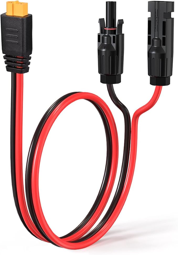 10AWG Solar to XT60 Charging Cable Solar Panel Extension Cable for Portable Power Station River 600 Solar Generator Battery Pack(2FT)