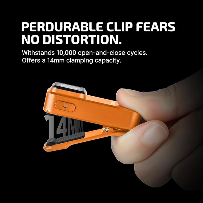OLIGHT Oclip Rechargeable EDC Flashlight 300 Lumens Dual Sources Compact Pocket Clip Light, Convenient USB C Charging, Magnetic Flash Lights for Working, Cycling, Emergency, Signaling Tool(Orange)