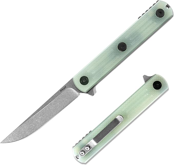 Folding Pocket Knife, 3.19” 14C28N Steel Blade G10 Handle Praxis Small Flipper Liner Lock EDC Folding Knife, Sharp Survival Camping Hiking Hunting Tactical Knives for Men (Translucent Green)
