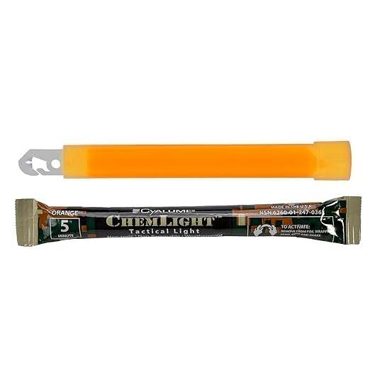 Cyalume ChemLight Light Stick, Military Grade, 5 Minutes Duration, 6 Inches, 10 Pack