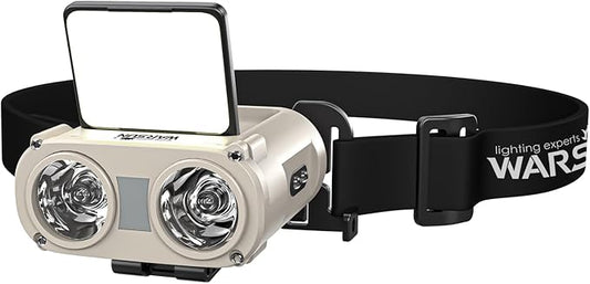 WARSUN Rechargeable Fishing Headlamp ??800 Lumens LED Headlight with 90° Adjustable COB Panel, Motion Sensor, 5 Modes, Ideal for Night Fishing, Camping, Hiking, Emergency