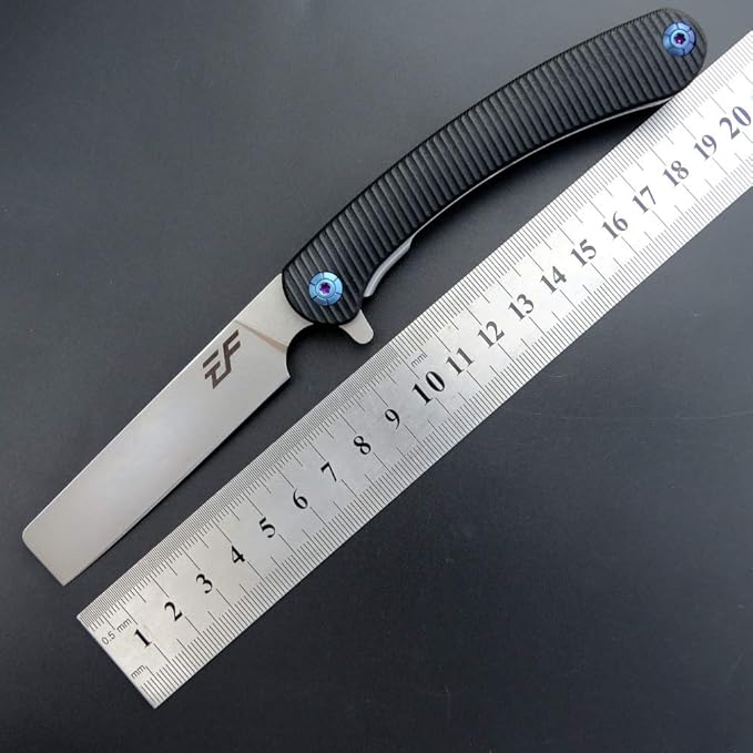 Eafengrow EF939 Folding Pocket Knife with D2 Steel Blade G10 Handle; EDC Pocket Folding Knife for Camping Survival and Outdoor (Black)