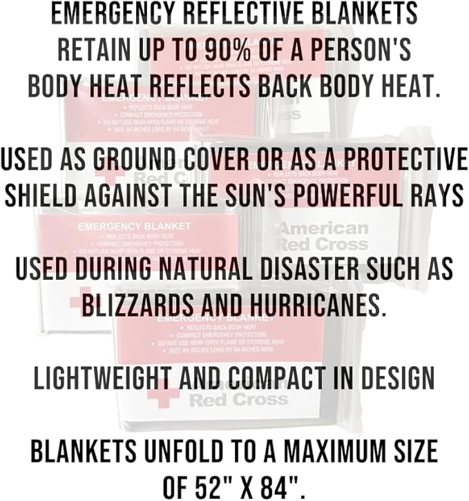 Officially Licensed Product Emergency Reflective Blankets, 5 Pack, Body Warmer Survival Blanket, 52??W x 84??L