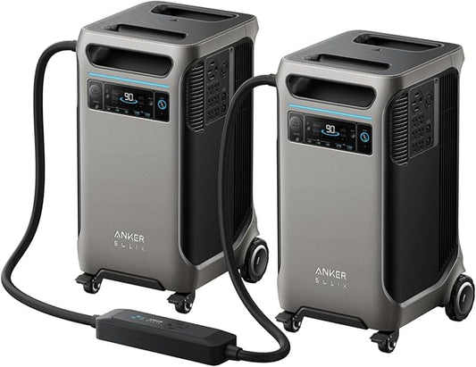 Anker SOLIX F3800 12000W Generators for Home Use, 7680wh Power Station with Double Power Hub, Lifepo4 Power Station, Solar Generator for Home Use, Power Outages, Emergency