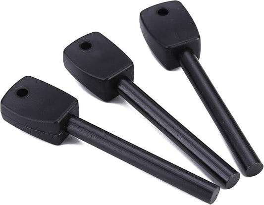 FOSTAR 3 PCS Tactical Ferro (Ferrocerium) Rods, Bushcraft Flint Fire Starter with Easy Grip Handle, 5/16 Inch Thick Waterproof Fire Steel Magnesium Camping Tool Kit
