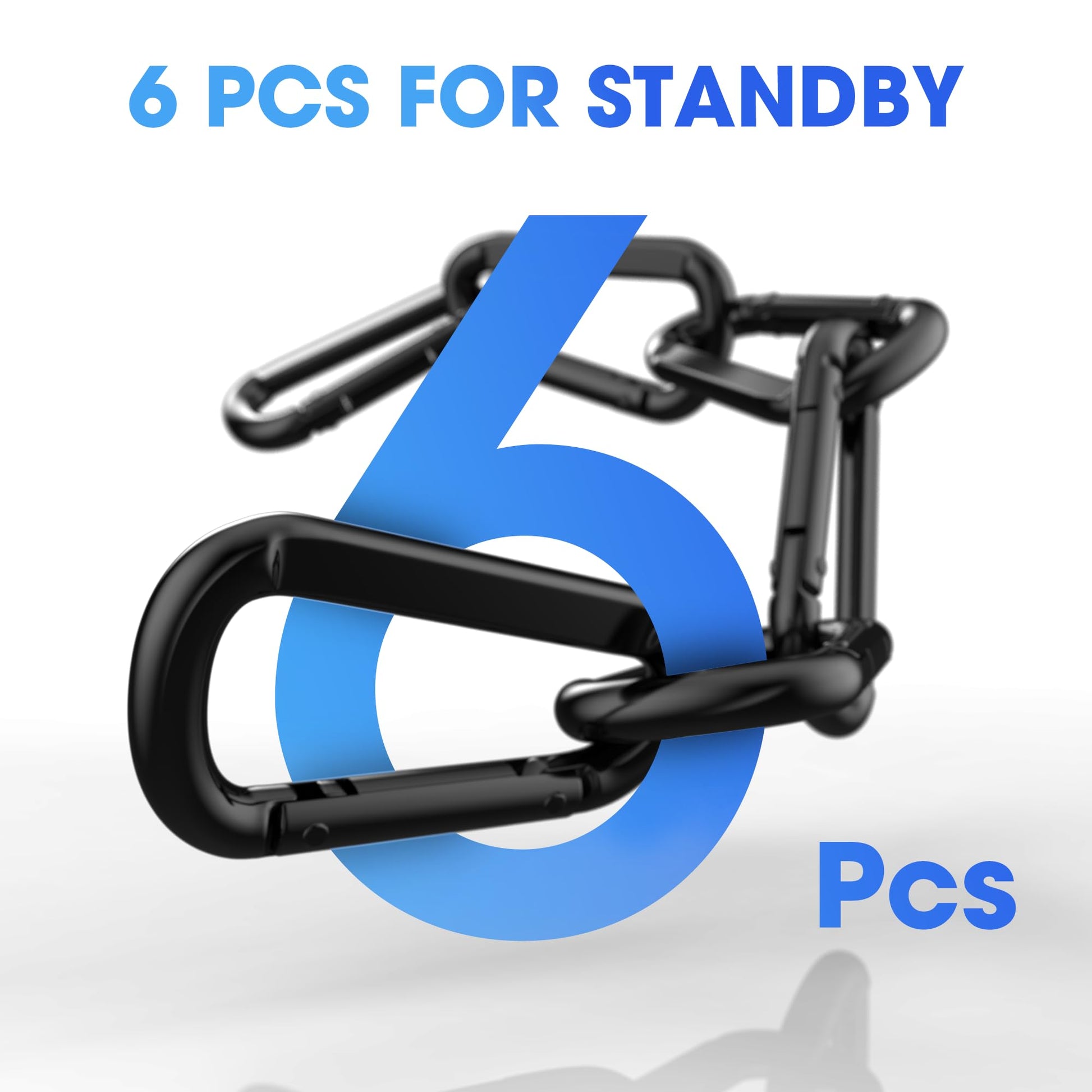 Heavy Duty Carabiner Clip, Steel Carabiners 1100lbs 3" D Shaped Spring Hook Small Clips for