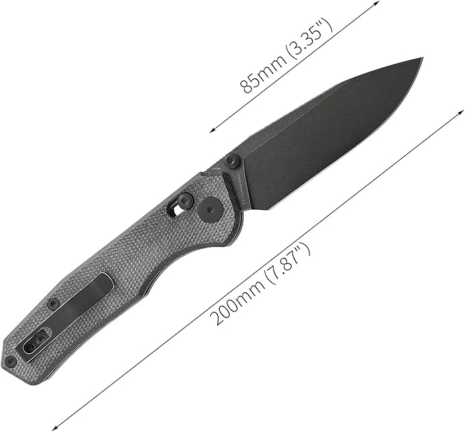 CMB Explorer Micarta Handle 14C28N Steel Blade Crossbar Lock Knife Pocket Folding Tactical Survival Camping Hiking Outdoors EDC Knife with Pocket Clip for Men Women CMB-18 (CMB-18B)