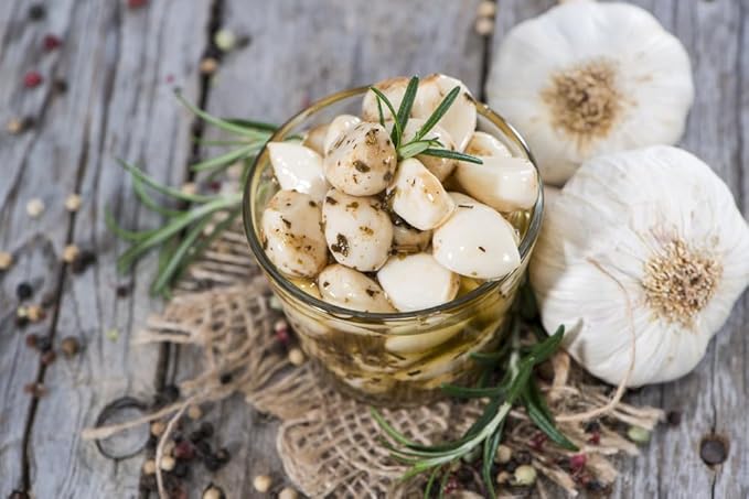 Sanniti Spanish Pickled Garlic in Oil with Herbs, 15.7 Ounces (Pack of 2)