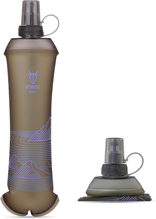 Soft Flask, 1 Pack Flexible TPU Hydration Water Bottle, Collapsible for Running, Hiking, Cycling, Climbing, and Marathon
