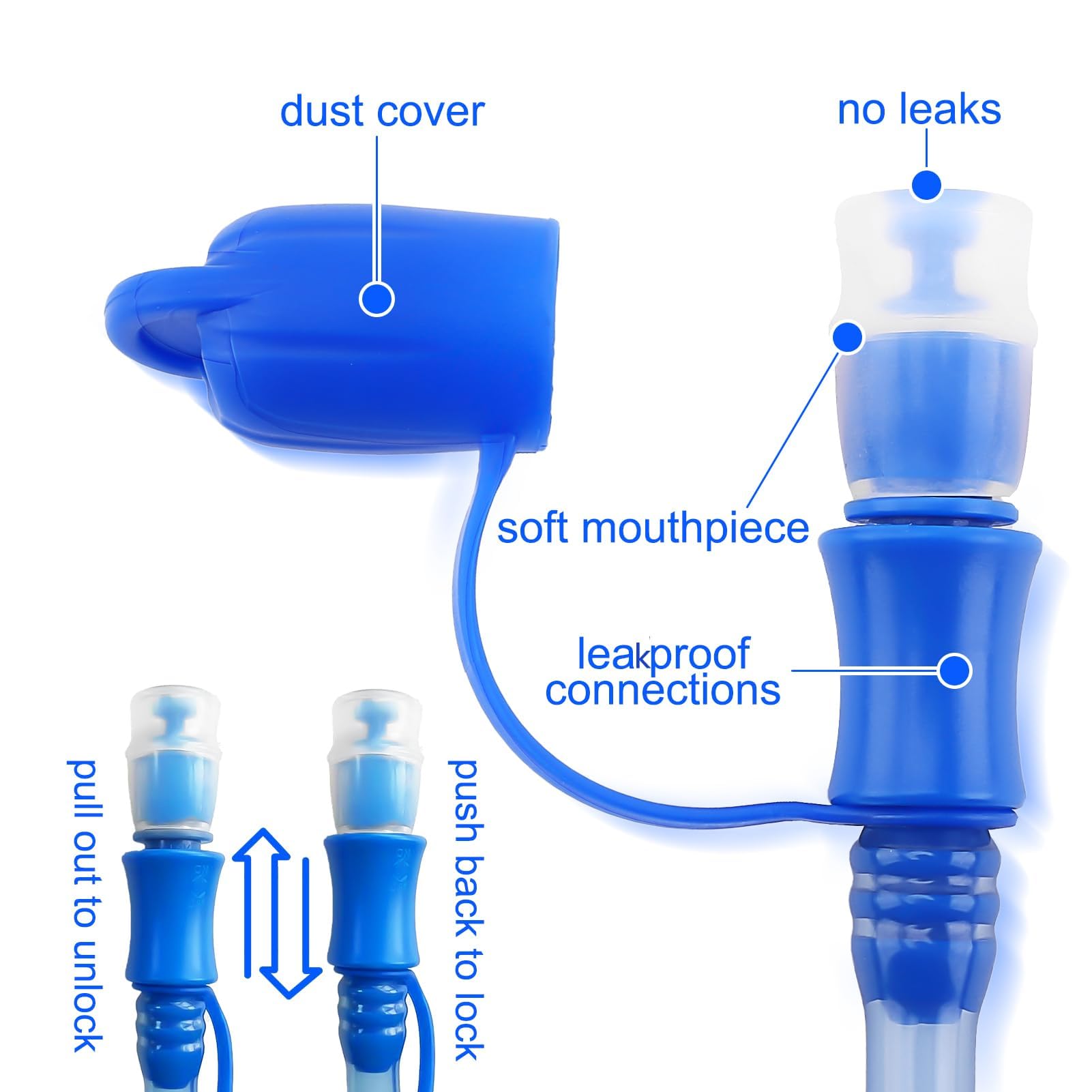 Hydration Bladder, 1.5L Water Bladder for Hiking Backpack Leak Proof Water Reservoir Storage, 1.5