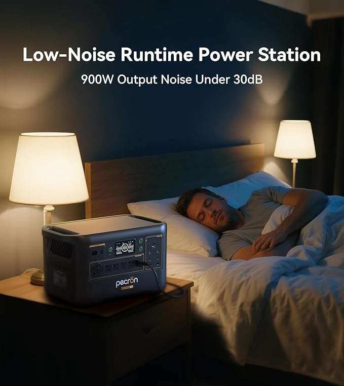 Pecron Portable Power Station F3000LFP with 200W Solar Panel*2, 3072Wh Solar Camping Generator can expand to 9216Wh, 3600W Solar Generator for RV, Home Use, CPAP