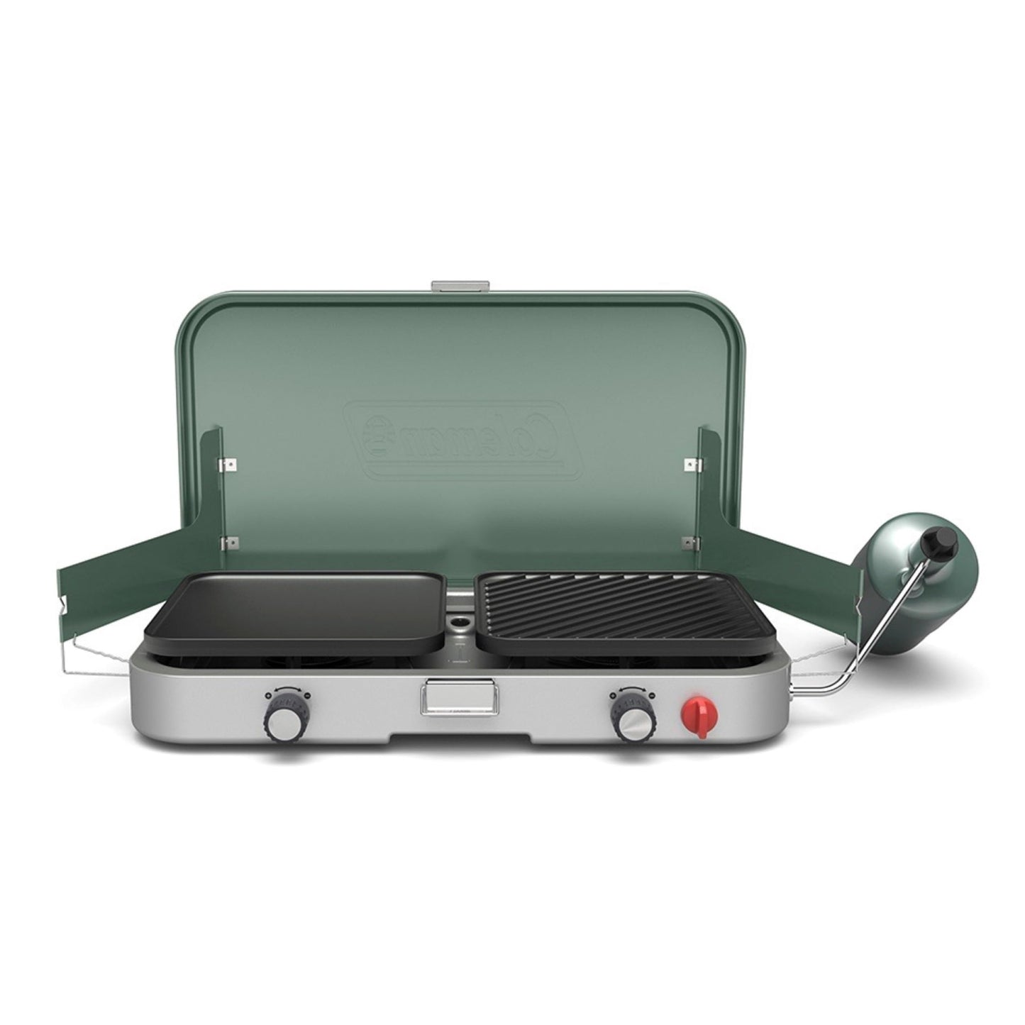 Coleman Cascade 3-in-1 Outdoor Camp Stove, Portable Cooktop with Included Cast-Iron Grill & Griddle