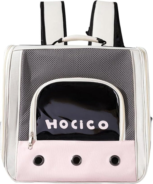 Cat Backpack, Pet Backpack with Breathable Mesh, Soft Dog Travel Bag with Pockets and Padded Straps, Airline Approved Dog Backpack(S, Pink)