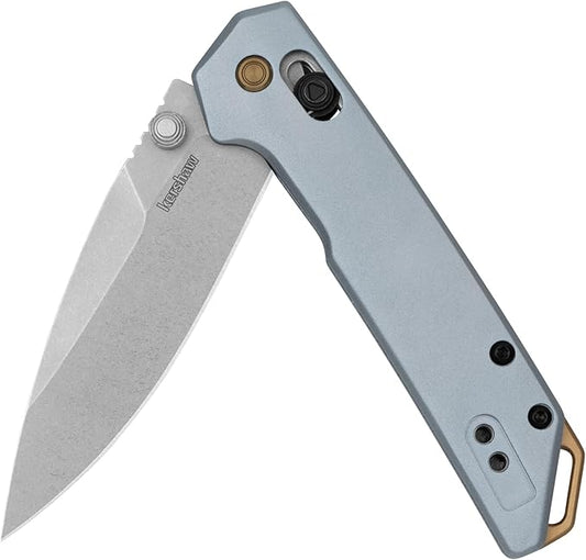 Kershaw Mini Iridium Folding Pocket Knife, 3 inch D2 Steel Blade, DuraLock, Aluminum Handle, Pocketclip