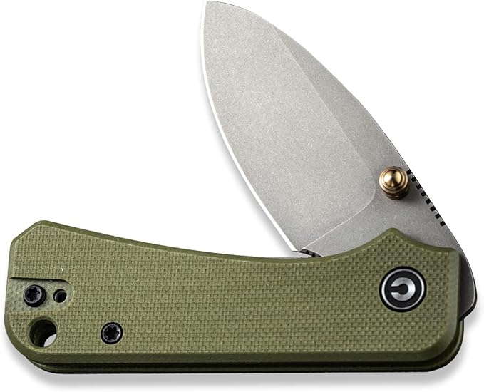 CIVIVI Baby Banter Pocket Folding Knife for EDC, 2.34" Blade Small Knife with Titanium Thumb Stud Opener C19068S-5 (Green)