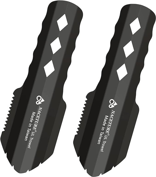 NACETURE Ultralight Backpacking Trowel Aluminum Shovel Small Potty Multitool with Longer Handle Design Essential for Hiking, Camping and Survival Bags(Black 1 Pack)