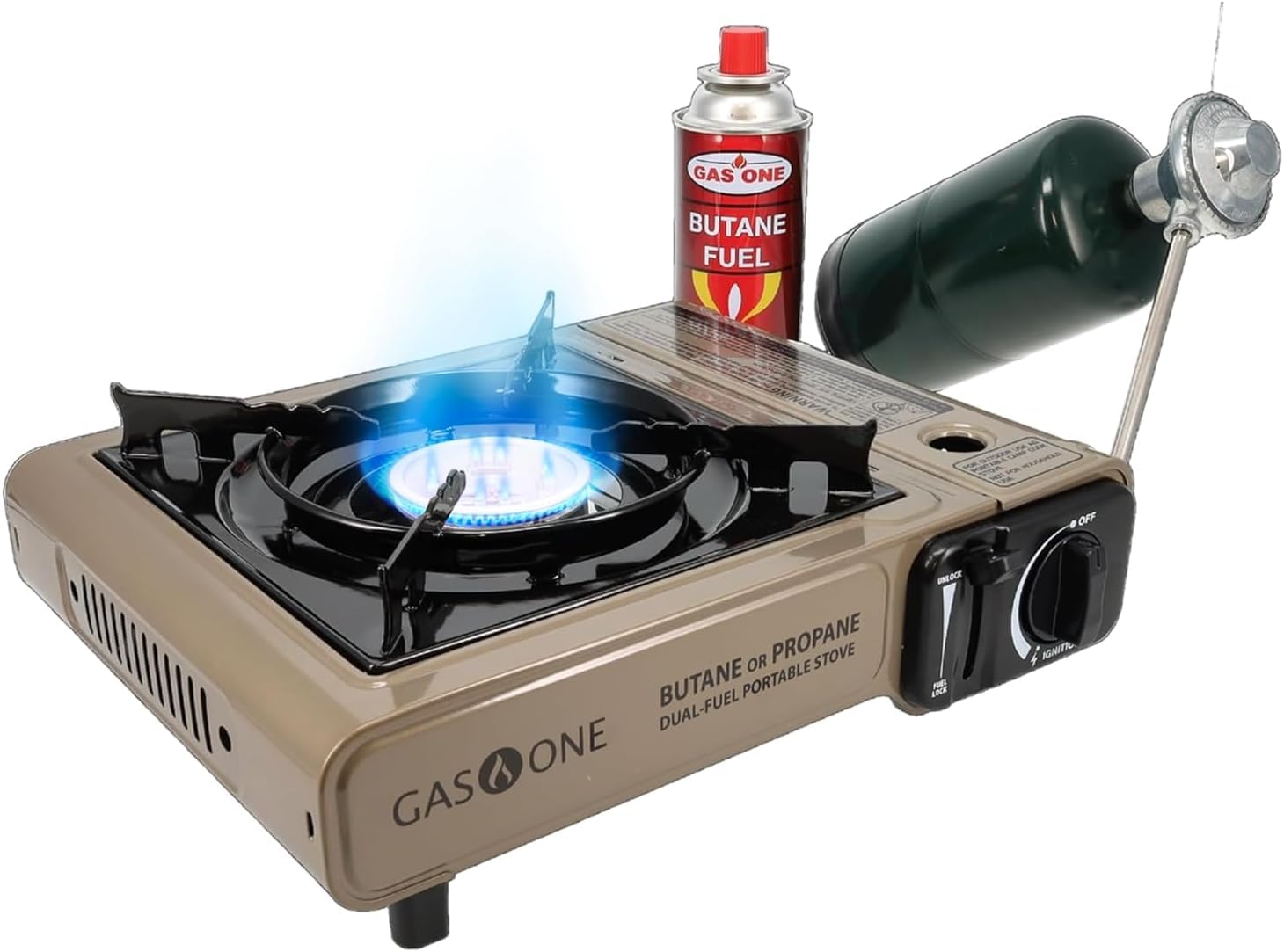 Gas One GS-3400P Propane or Butane Stove Dual Fuel Stove Portable Camping Stove - Patented - with