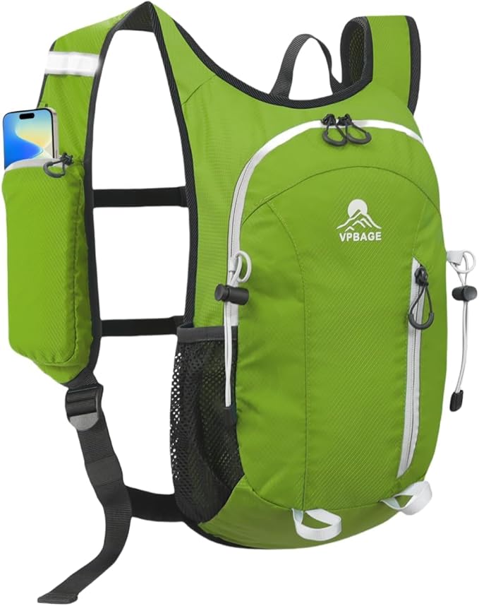 Small Hiking Backpack with Front Phone Holder, Packable Back pack with Chest and Waist Strap, Lightweight Daypack for Women Men