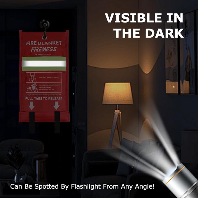 Emergency Fire Blanket, 1Pack Silicone Flame Retardant Fire Blankets Emergency for Home, Kitchen, Car, Office, Grill, 39.4X 39.4inch Fire Extinguisher Blanket