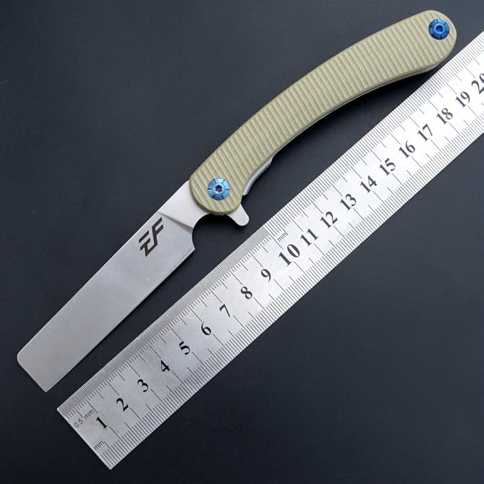 Eafengrow EF939 Folding Pocket Knife with D2 Steel Blade G10 Handle; EDC Pocket Folding Knife for Camping Survival and Outdoor (Desert)