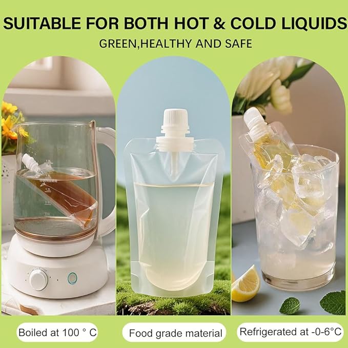 Alcohol Juice Travel Plastic Flasks Liquor Bags Concealable and Reusable Sneak Drink Rum Runners for Cruise Liquor Flask Kit Drinking Water Bags for Camping Seed Storage Bags